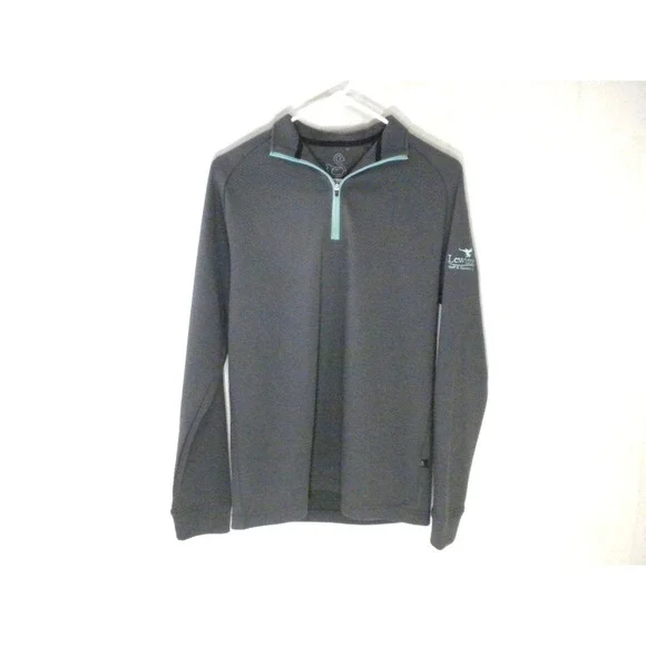 Swannies Jacket Mens S Gray 1/4 Zip Golf Club Logo Sleeve Pullover‎ Performance - Picture 2 of 10